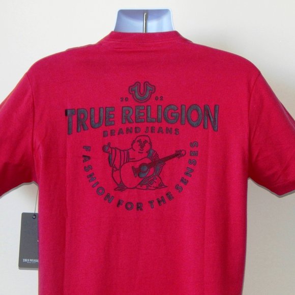 NWT True Religion Horseshoe Logo Buddha Core T Shirt True RED LARGE - Picture 3 of 3